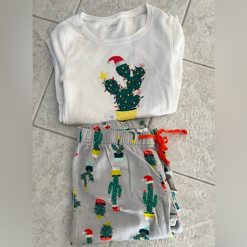 Christmas Cactus Pajama Pants Set